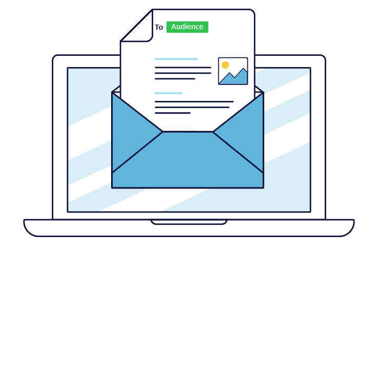 an envelope with a piece of paper in it that says to audience