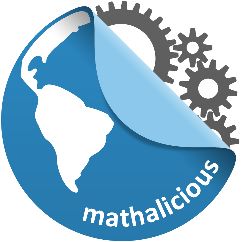 a blue sticker that says mathalicious on it