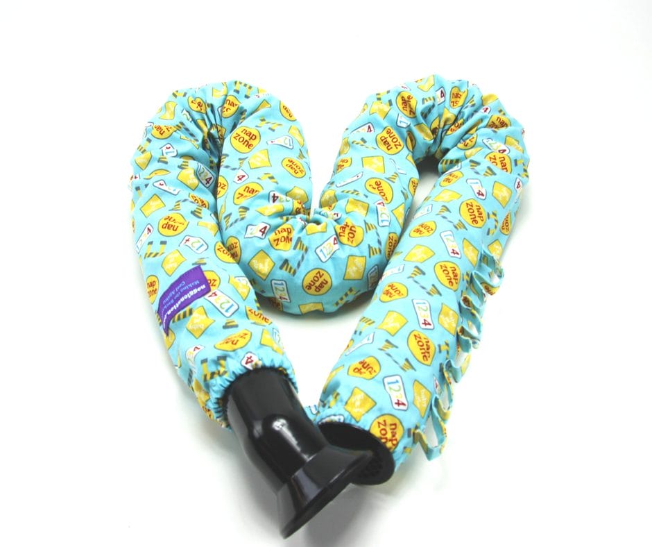 a blue and yellow tube in the shape of a heart