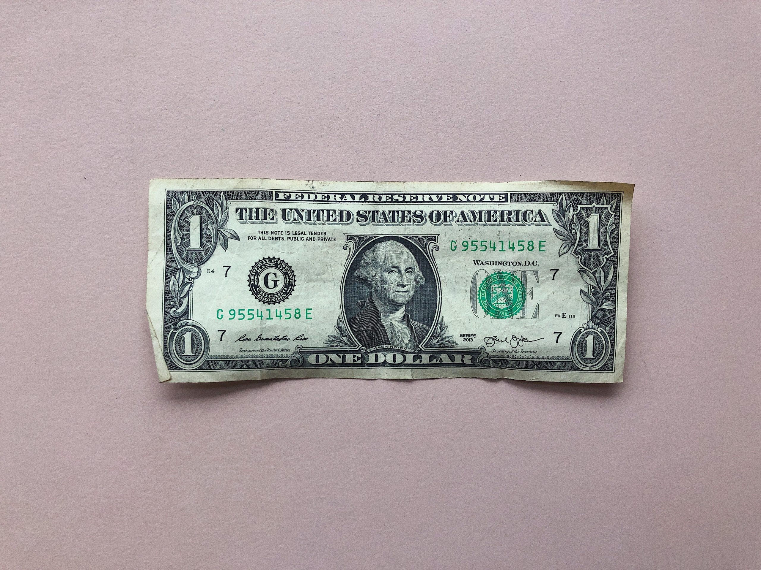 a one dollar bill from the United States of america